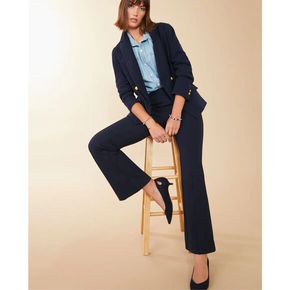 NWT Spartina Brooke Ponte Trouser Black Stretch Tummy Control M $128.00 - Picture 1 of 8